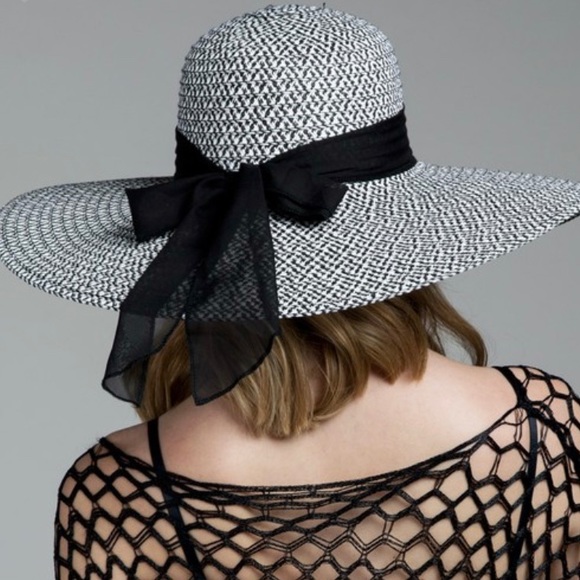 **LAST ONE**WIDE BRIM HAT WITH BLACK RIBBON - Picture 5 of 7